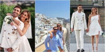 (Галерија) Нина Ангеловска и сопругот ја објавија свадбената фотосесија и заминаа на меден месец на Санторини