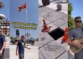 (Видео) Тиктокер од Америка го посети Скопје: пееше песна од Тоше и ги покажа дупките среде плоштад