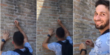 (Видео) Бугарин со клуч го напиша неговото и името на девојка му на ѕидот на Колосеумот во Рим кој е стар 2000 години