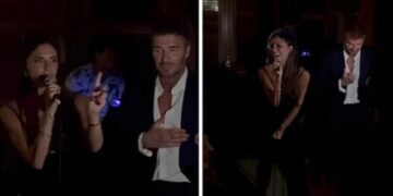 (Видео) Пијана Викторија Бекам за малку ќе паднеше среде забава