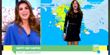 (Видео) Со песна и танцување, водителка во Грција најавува временска прогноза