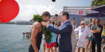 Aлесио Окипинти е победи на Охридскиот пливачки маратон