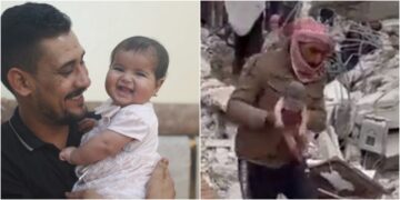Бебето со папочна врвца кое беше спасено под урнатите во Сирија, денес има шест месеци и живее со посвоените родители