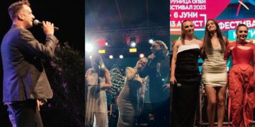 (Галерија) Тамара, Ламбе,Александра и Лара со македонска музика направија журка во градскиот парк во Струмица
