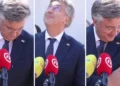 (Видео) Е ова ти е среќа, рече хрватскиот премиер Пленковиќ откако гулаб му го извалка синото одело додека држеше говор