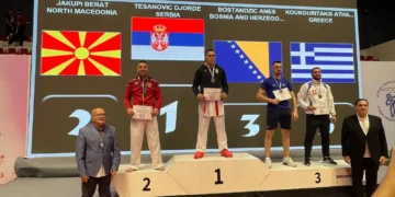 Берат Јакупи од Гостивар е балкански вицешампион во карате
