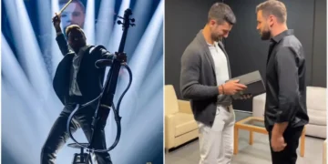 (Видео) Новак Ѓоковиќ засвире на саксофон на концертот на Стјепан Хаузер во Белград