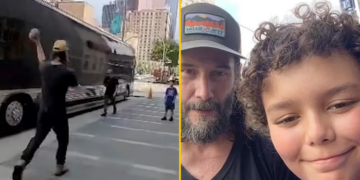 (Видео) Кинау Ривс играше рагби со момче среде Хјустон