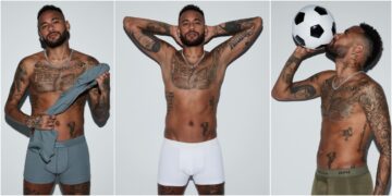 Нејмар позира во долна облека од брендот на Кардашијан