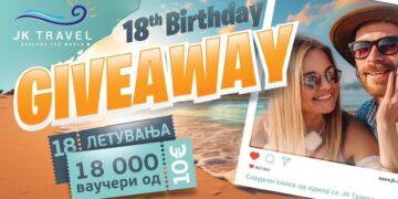 ЈК Травел подарува 18 летувања по повод 18-от роденден со голем Giveaway!