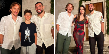 Северина ги сретна Ковачиќ и Модриќ на одмор, фудбалерите позираа со нејзиниот син