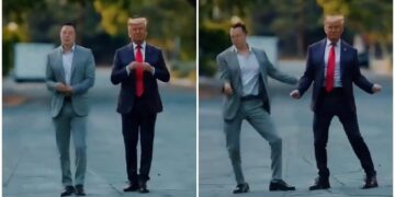(Видео) 120 милиони прегледи: Илон Маск сподели бизарна AI снимка на коja танцува со Трамп