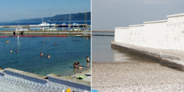 На плажа во европски град, мажите и жените се’ уште ги дели ѕид