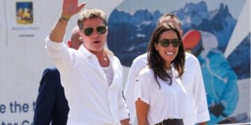 Бред Пит пристигна на филмскиот фестивал во Венеција со својата сакана Инес де Рамон