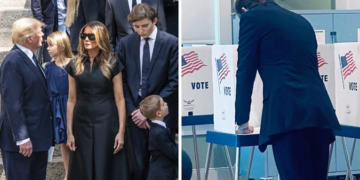 Барон Трамп гласаше за прв пат, Меланија објави фотографија: „Прв пат, за неговиот татко“
