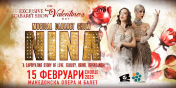 Ексклузивното музичко кабаре шоу „Нина“ на 15 февруари во Скопје – Љубов, љубомора, криминал и покајание