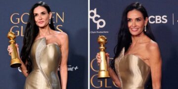 (Видео) Деми Мур го освои Златниот глобус за прв пат во својата 45-годишна кариера, нејзиниот говор допре многумина