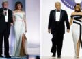 (Фото) Меланија Трамп облече црно-бел фустан за инаугуративниот бал, таа носеше креација во бела боја и на балот во 2017 година