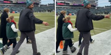 (Видео) Бредли Купер и неговата ќерка се снимени како навиваат на натпревар од НФЛ