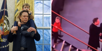 (Видео) „Како татко не можам ова до го разберам“: снимка од Маск како го остава синот сам на скалите стана вирална