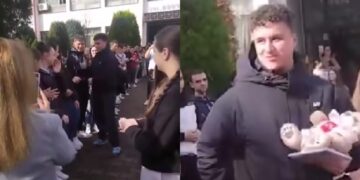 (Видео) Јован Костадинов, храбриот млад човек кој спаси 21 живот во трагедијата во Кочани, конечно се врати дома