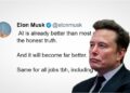Илон Маск предупреди: AI ќе ги замени сите работни места, дури и моето
