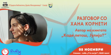 Разговор со Хана Корнети во Градската библиотека во Скопје
