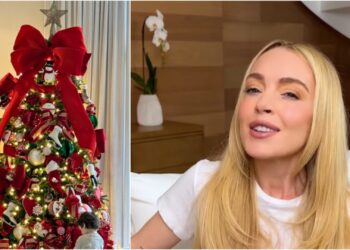 (Видео) Не можеше да одолее на најголемиот тренд: Линдзи Лохан воодушеви со украсената елка