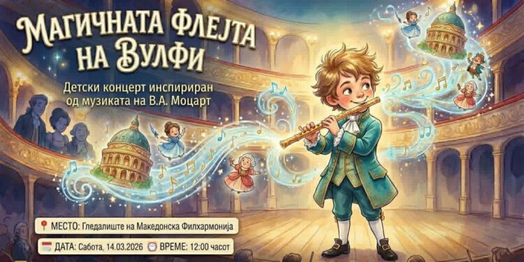 Премиера на концертот за деца „Магичната флејта на Вулфи“