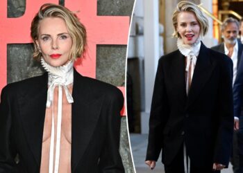 Шарлиз Терон без кошула на премиерата на „Apex“: Диор комбинација што го запали црвениот тепих