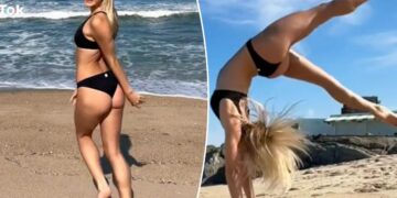 Новата Памела Андерсон? Поранешна гимнастичарка го запали снимањето на новиот „Чувари на плажата“