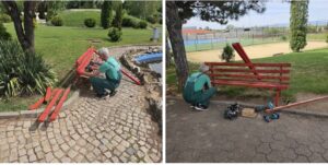 Паркот на револуцијата – Могила добива нов лик: ЈКП Комуналец Прилеп ја започна обновата на клупите