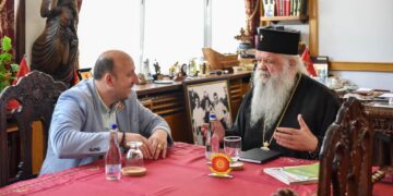 Претседателот на „Илинден“ – Тирана, Никола Ѓурѓај, оствари официјална посета со Архиепископот г.г. Стефан