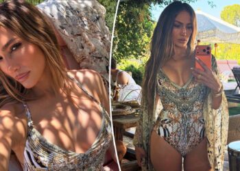 Џенифер Лопез блесна покрај базенот: И костимот за капење ѝ е украсен со кристали и мониста